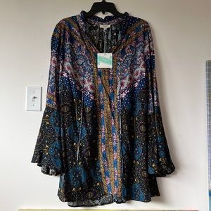 Umgee bell sleeve boho tunic